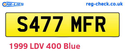 S477MFR are the vehicle registration plates.