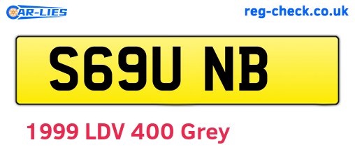 S69UNB are the vehicle registration plates.