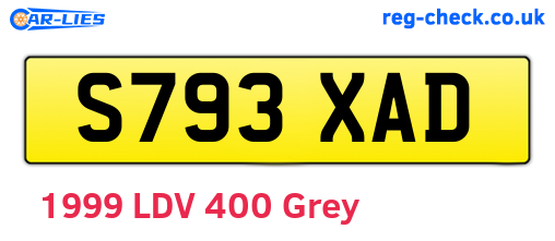 S793XAD are the vehicle registration plates.