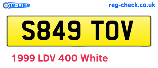 S849TOV are the vehicle registration plates.