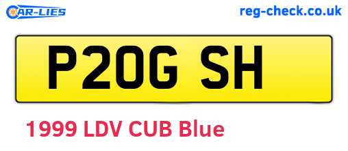 P20GSH are the vehicle registration plates.