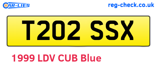 T202SSX are the vehicle registration plates.