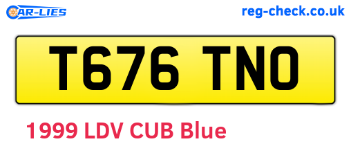 T676TNO are the vehicle registration plates.