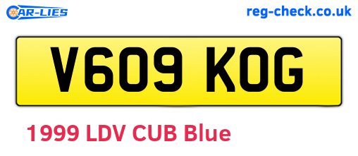V609KOG are the vehicle registration plates.