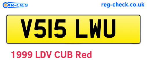 V515LWU are the vehicle registration plates.