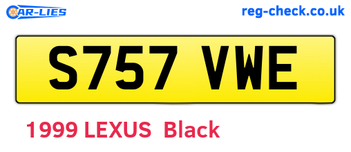 S757VWE are the vehicle registration plates.