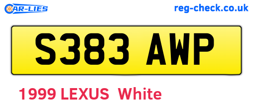 S383AWP are the vehicle registration plates.