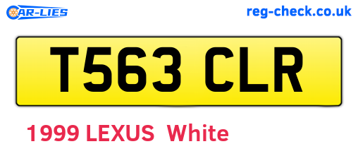 T563CLR are the vehicle registration plates.