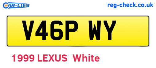 V46PWY are the vehicle registration plates.