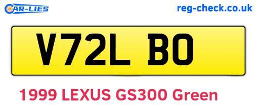 V72LBO are the vehicle registration plates.