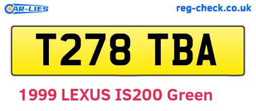 T278TBA are the vehicle registration plates.