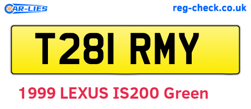 T281RMY are the vehicle registration plates.