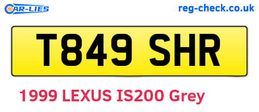 T849SHR are the vehicle registration plates.