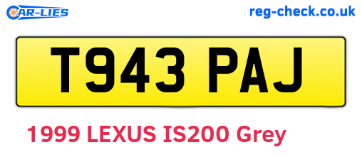 T943PAJ are the vehicle registration plates.