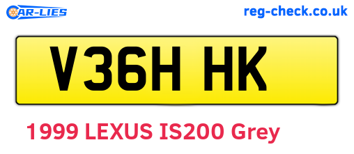 V36HHK are the vehicle registration plates.