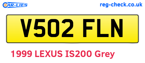 V502FLN are the vehicle registration plates.