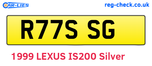 R77SSG are the vehicle registration plates.