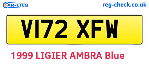 V172XFW are the vehicle registration plates.