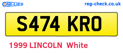 S474KRO are the vehicle registration plates.