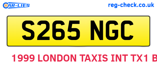 S265NGC are the vehicle registration plates.