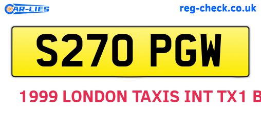 S270PGW are the vehicle registration plates.