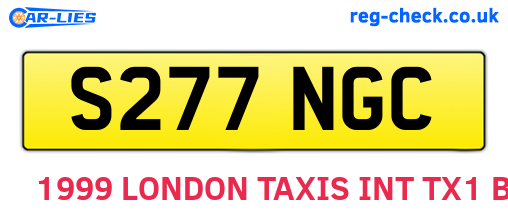 S277NGC are the vehicle registration plates.