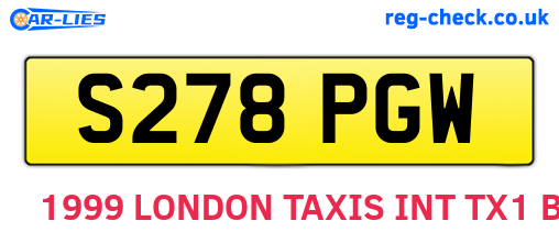 S278PGW are the vehicle registration plates.