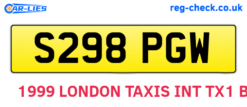 S298PGW are the vehicle registration plates.
