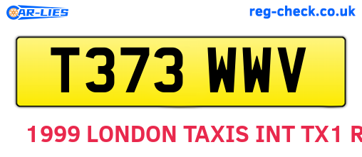 T373WWV are the vehicle registration plates.