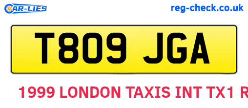 T809JGA are the vehicle registration plates.