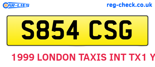 S854CSG are the vehicle registration plates.