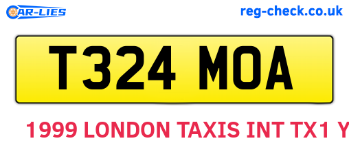 T324MOA are the vehicle registration plates.