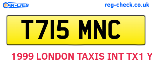 T715MNC are the vehicle registration plates.