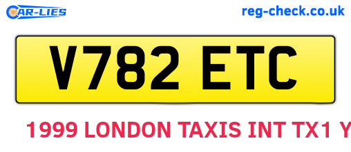 V782ETC are the vehicle registration plates.