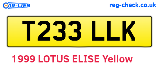 T233LLK are the vehicle registration plates.