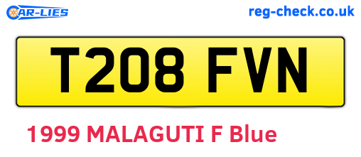 T208FVN are the vehicle registration plates.