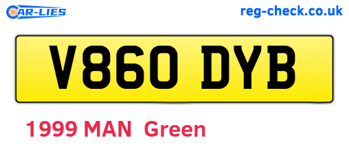 V860DYB are the vehicle registration plates.