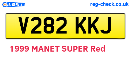 V282KKJ are the vehicle registration plates.