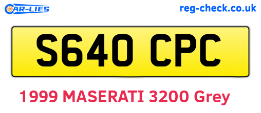 S640CPC are the vehicle registration plates.
