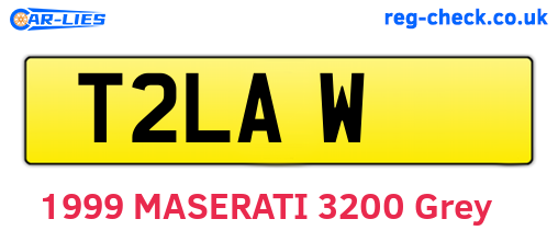 T2LAW are the vehicle registration plates.