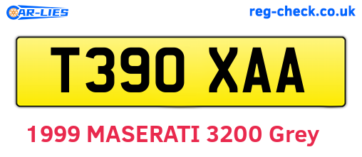 T390XAA are the vehicle registration plates.
