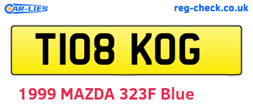 T108KOG are the vehicle registration plates.
