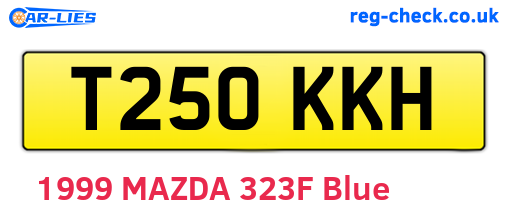 T250KKH are the vehicle registration plates.
