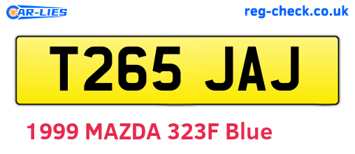 T265JAJ are the vehicle registration plates.