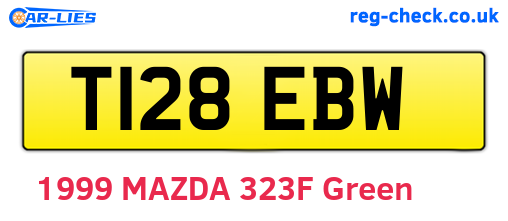 T128EBW are the vehicle registration plates.