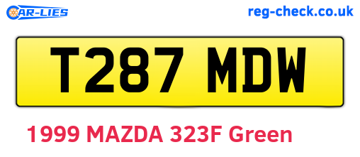 T287MDW are the vehicle registration plates.