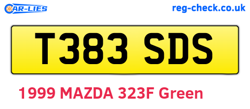 T383SDS are the vehicle registration plates.