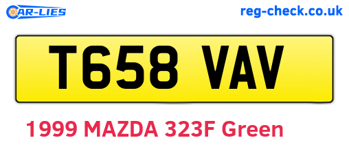 T658VAV are the vehicle registration plates.