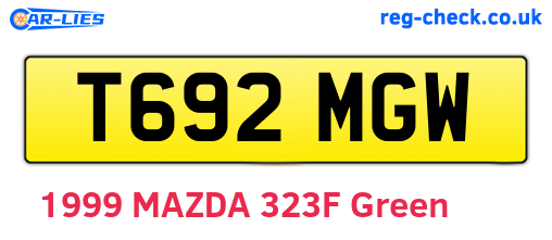 T692MGW are the vehicle registration plates.
