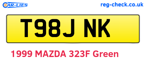 T98JNK are the vehicle registration plates.